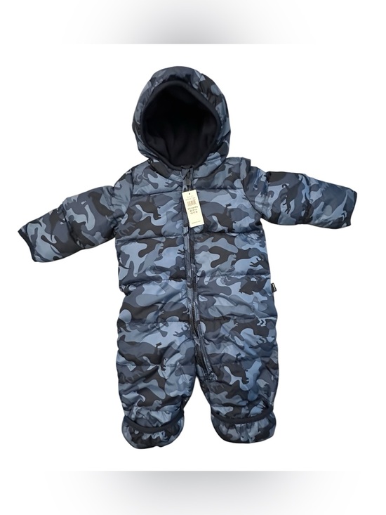 GAP Other - GAP Infant Dinosaur Blue Camouflage Puffer Bunting Snowsuit Winter 3-6 Months